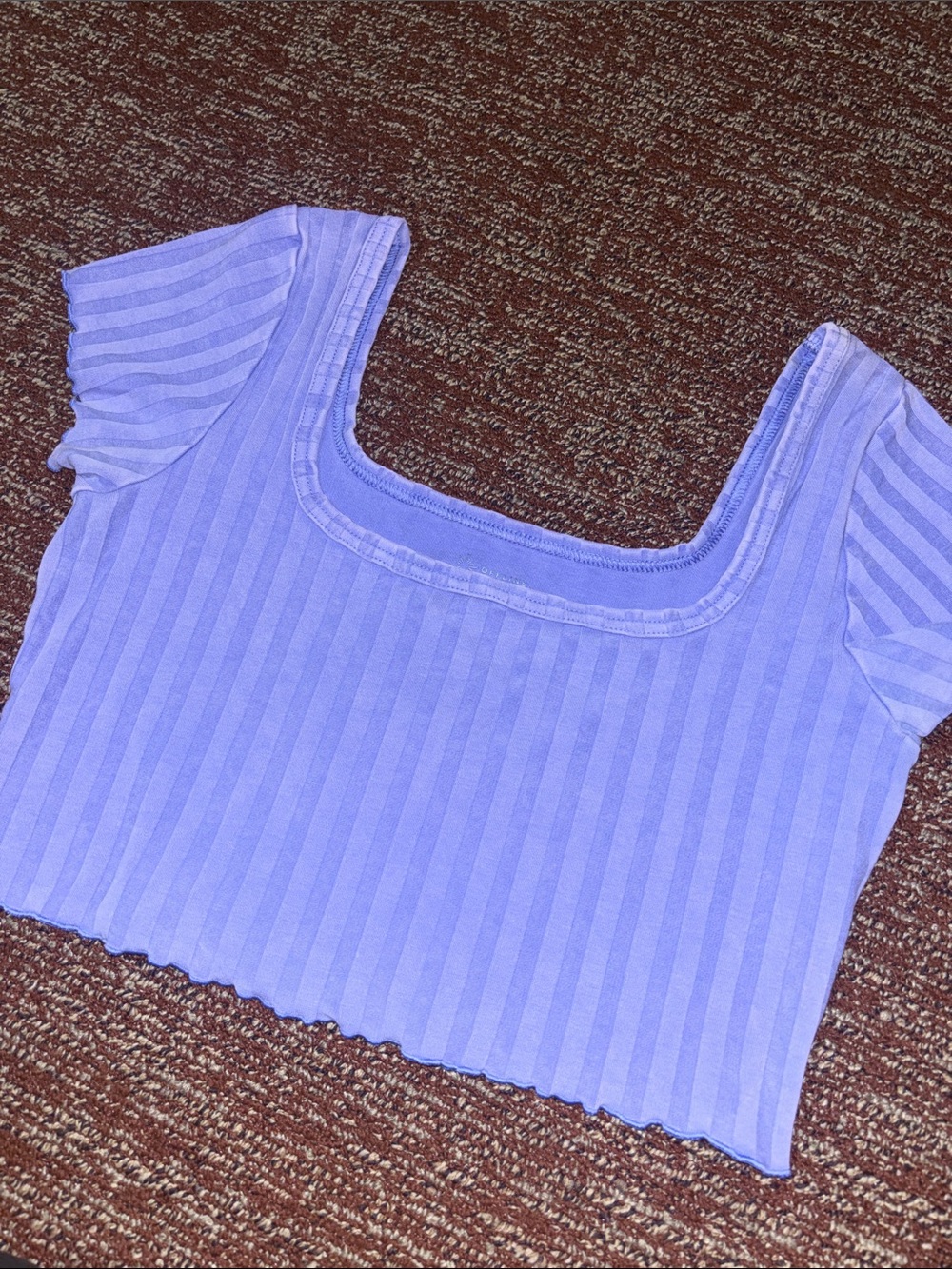 Offline by aerie thick ribbed fitted crop top square neck Athleisure top large